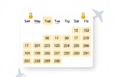 Calendar highlighting the best time to book flights for savings.
