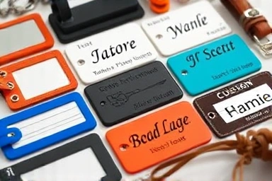 Variety of custom-designed luggage nametags