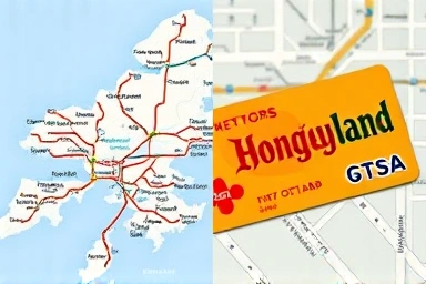 Hong Kong travel map and Octopus card for Disneyland