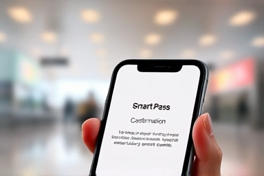 Smartphone screen showing successful airport smart pass registration