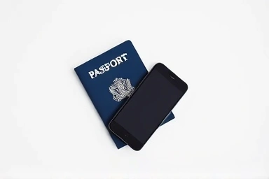 Passport and smartphone for airport smart pass NFC connection