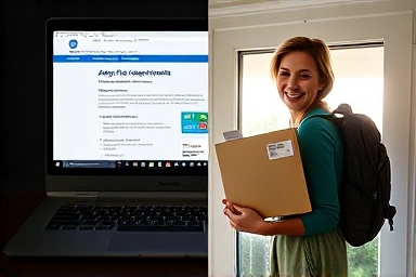 Online application process for travel documents and delivery