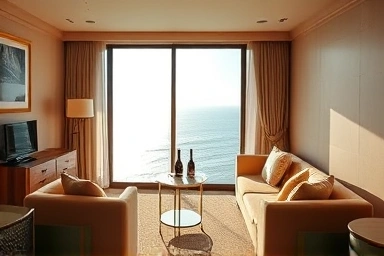 Cozy pension room with ocean view in Namhae