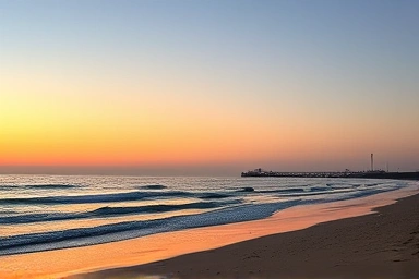 Yeongildae Beach at dusk, Spacewalk silhouette