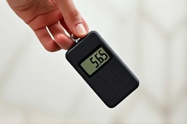 Close-up of digital luggage scale showing precise weight