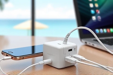Multi-adapter charging multiple devices simultaneously.
