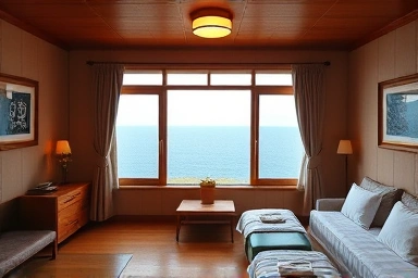 Cozy Ulleungdo guesthouse room, ocean view, local charm
