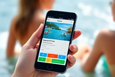 Smartphone showing water park ticket discount notification
