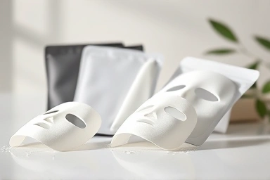 Aesthetic sheet masks symbolizing hydration and skincare.