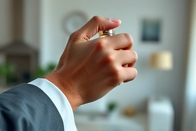 Man's hand spraying fragrance on wrist, symbolizing self-care and style.