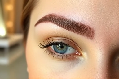 Elegant ash-brown eyebrows, soft focus beauty shot
