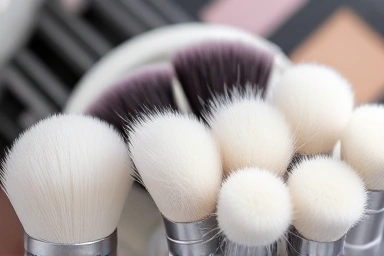 Clean and fluffy makeup brushes after automatic cleaning.