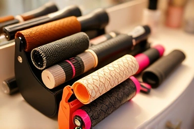 Variety of hair rollers for styling bangs.