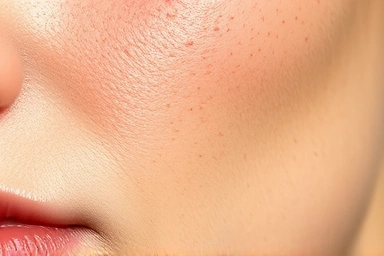 Clear, smooth skin with no blackheads, healthy complexion.