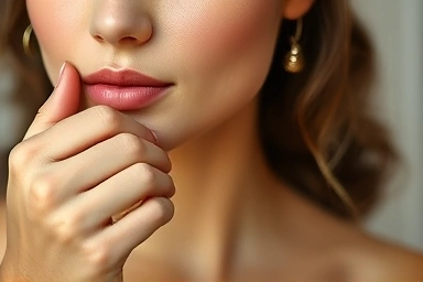 Natural cream blush application on cheekbone