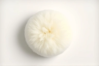 Clean makeup puff on white surface