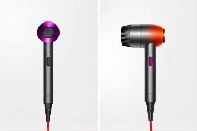 Dyson Airwrap comparison, two styling tools side-by-side.