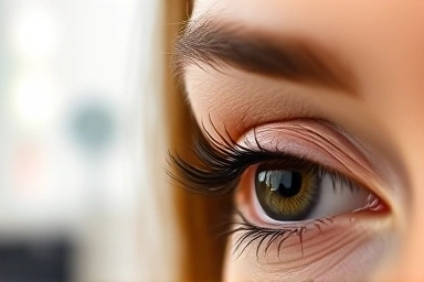 Perfectly curled eyelashes with natural light