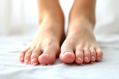 Fresh, clean feet with a subtle mist.