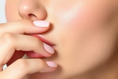 Applying luminous skincare serum for a healthy skin glow.