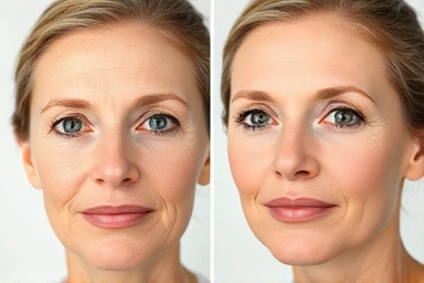 Before and after skin rejuvenation with RF device