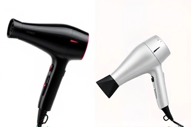 Two modern JMW hair dryers, foldable and premium models, showcasing advanced technology.