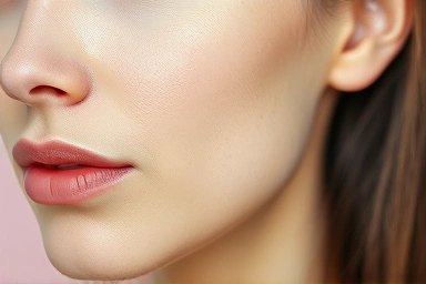 Woman with smooth, glowing skin after gentle exfoliation.