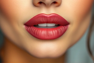 Flawless matte lipstick application on smooth lips.