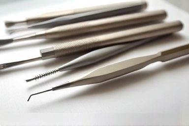 High-quality men's eyebrow grooming tools on a minimalist surface.