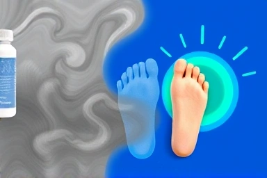 Symbolic representation of foot odor transformation to freshness
