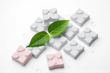 Variety of cica toner pads, minimalist arrangement, fresh skincare.