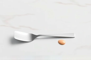 Elegant makeup spatula, foundation application tool, minimalist beauty aesthetic