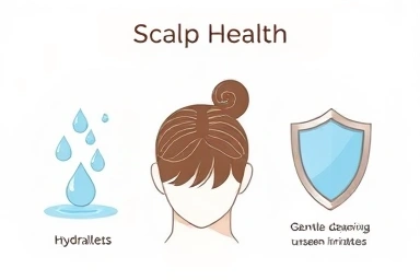 Scalp health balance illustration, protection from irritants