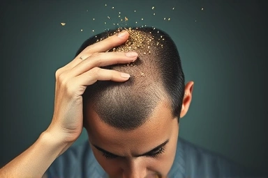 Symbolic cleansing of scalp, representing relief from impurities.