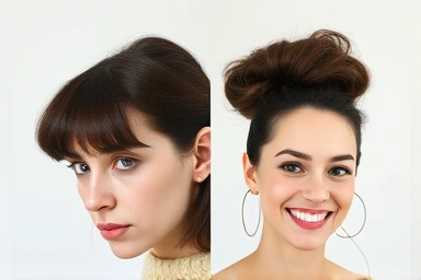 Before and after transformation with scalp volume perm