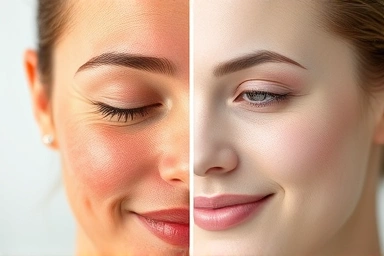 Transforming irritated skin to calm and hydrated with skincare.