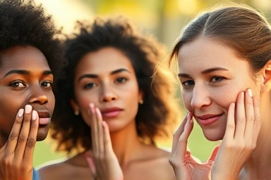 People applying gentle mineral sunscreen for sensitive skin.
