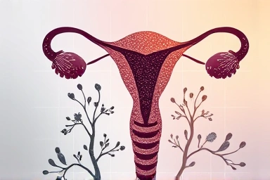 Abstract illustration of healthy vaginal flora and microorganisms.