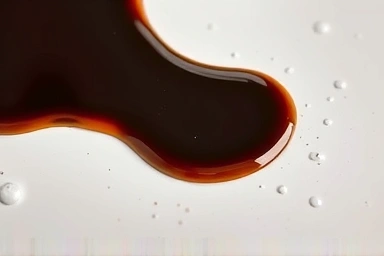 Close-up of a stain-resistant ceramic dining table surface.