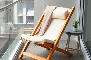 Stylish folding chair for a small balcony home camping setup.