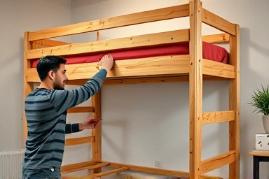 Professional furniture assembly, careful bunk bed dismantling.