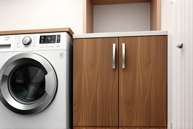 Seamless custom cabinet in a functional laundry space