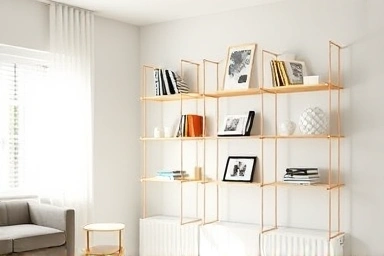 Daiso net shelf unit, organized living room corner, budget interior design