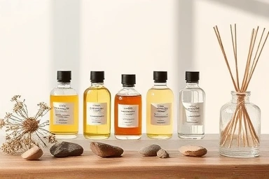 Elegant DIY diffuser kit ingredients and components.