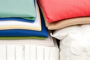 Materials for creating DIY headboard cushions: fabric, foam, stuffing.