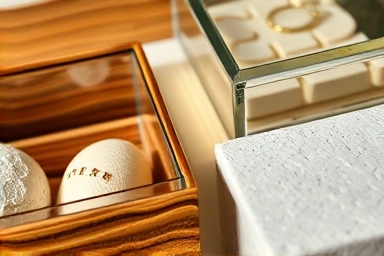 Close-up textures of decorative accessory storage materials