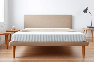 Modern bed frame maximizing small room space