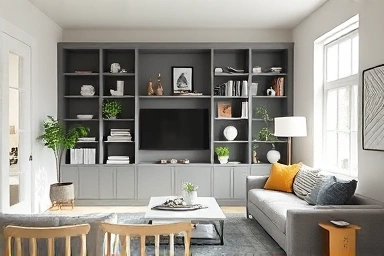 Elegant IKEA BILLY bookshelf transformed into a built-in unit