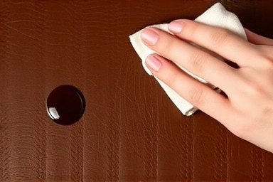 Leather placemat repelling wine and oil stains easily.