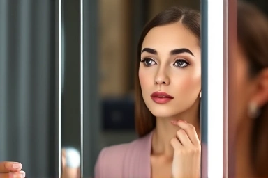 Sleek LED vanity mirror with adjustable lighting